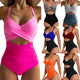 Solid-Color One-Piece Swimsuit — European Style Womens Swimwear