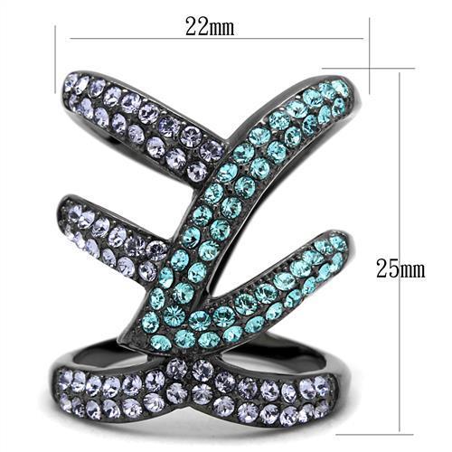 TK2766 - IP Light Black  IP Gun Stainless Steel Ring with Top Grade