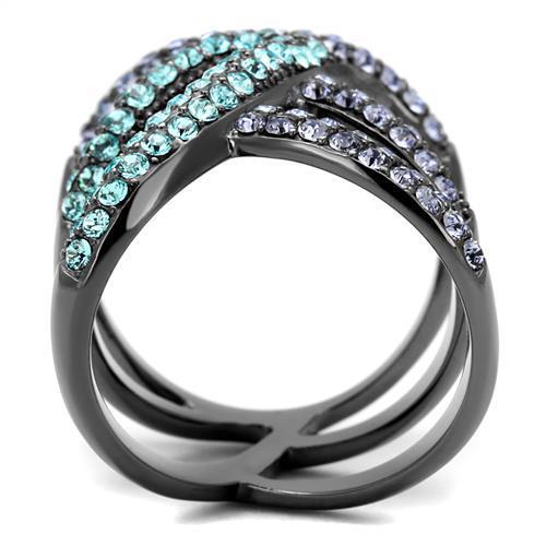TK2766 - IP Light Black  IP Gun Stainless Steel Ring with Top Grade