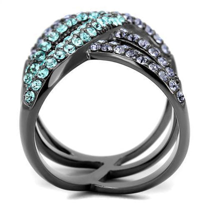 TK2766 - IP Light Black  IP Gun Stainless Steel Ring with Top Grade