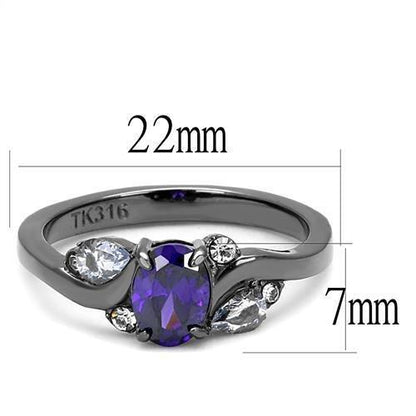 TK3169 - IP Light Black  IP Gun Stainless Steel Ring with AAA Grade
