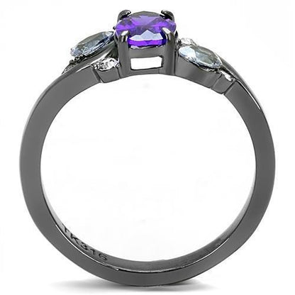 TK3169 - IP Light Black  IP Gun Stainless Steel Ring with AAA Grade