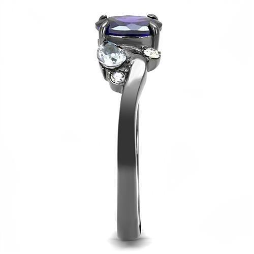 TK3169 - IP Light Black  IP Gun Stainless Steel Ring with AAA Grade
