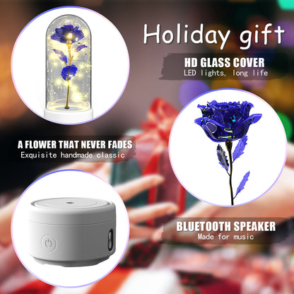 LED Rose Speaker – Bluetooth Music Light in Glass Dome