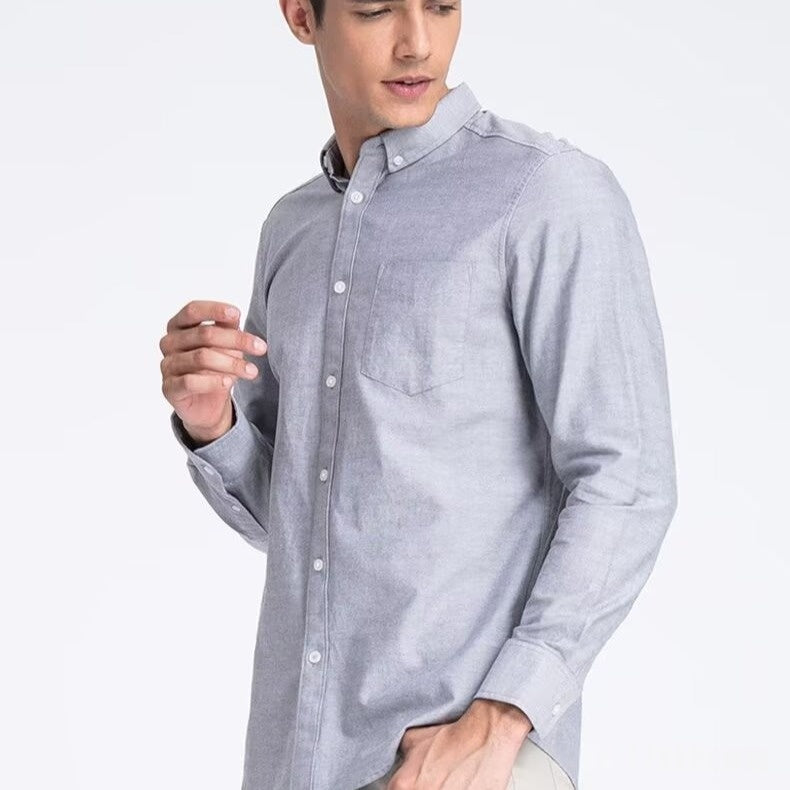 Mens Long-sleeve Business-casual Professional-fit Dress Shirt