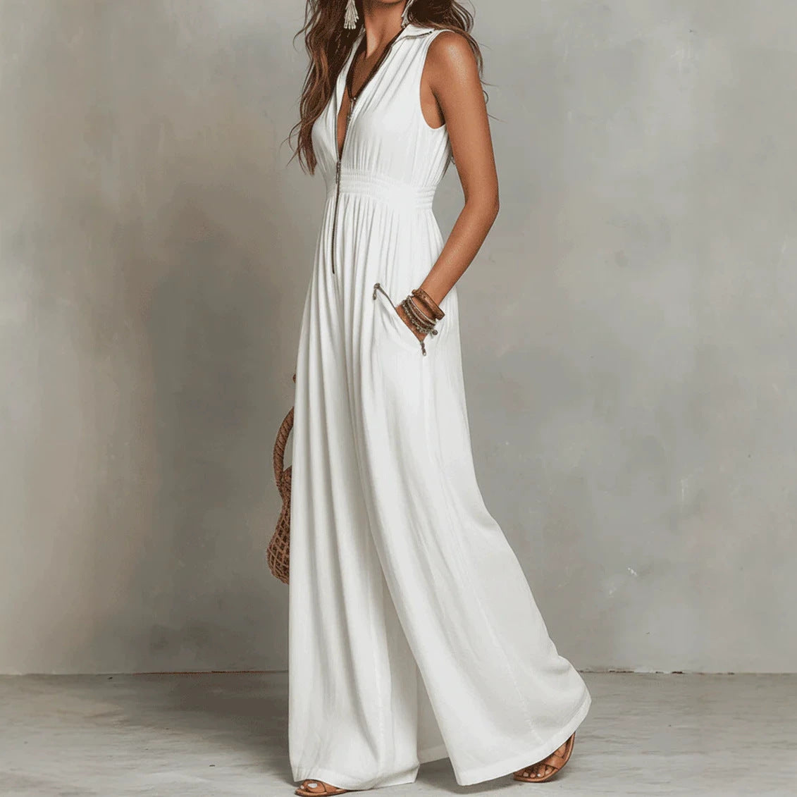 V-Neck Bohemian Long Vacation Dress