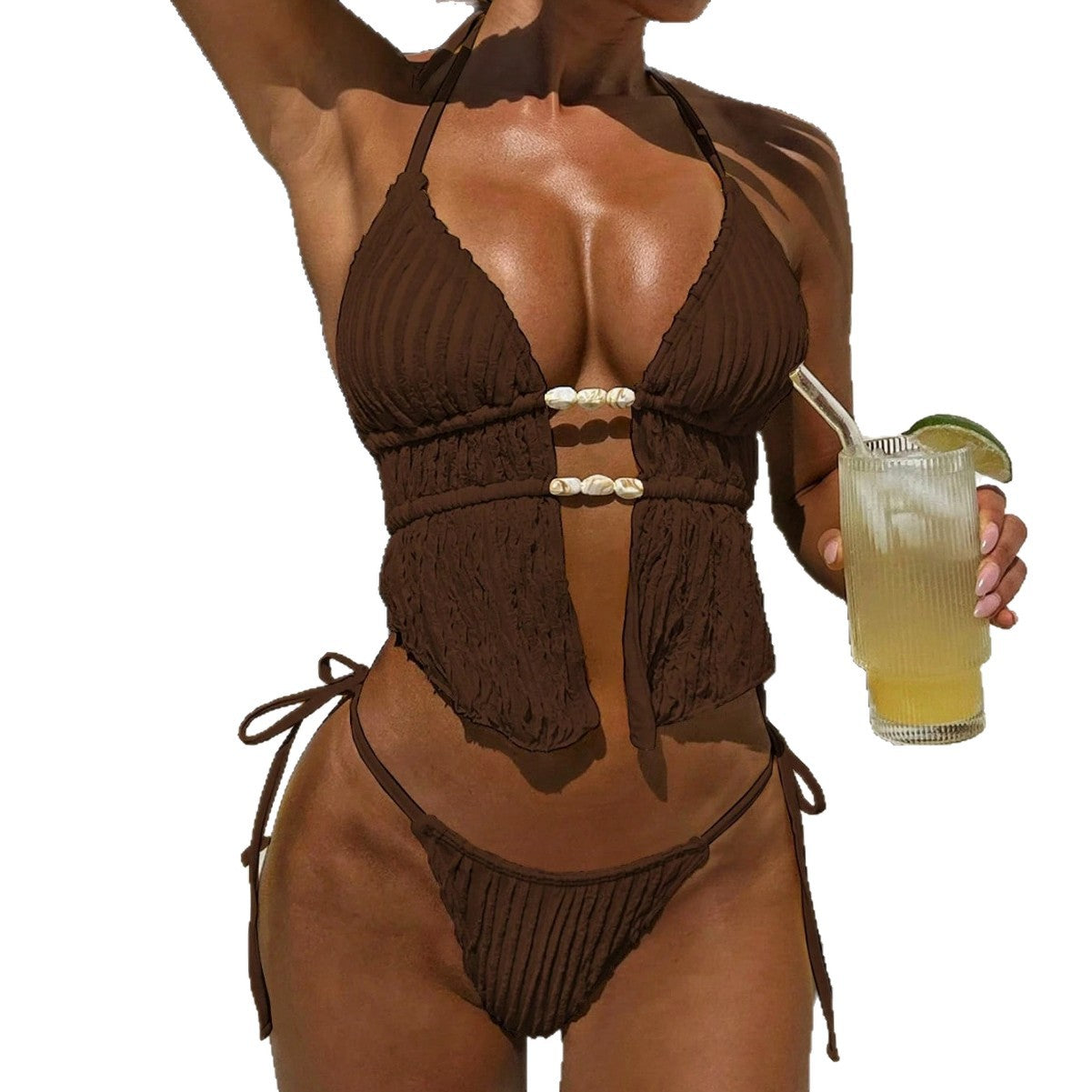 Halter-Neck Strap Two-Piece Swimsuit