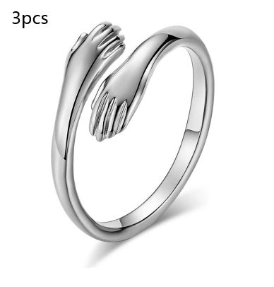 Hands Holding Hands Ring – Adjustable Friendship Ring