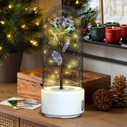LED Rose Speaker – Bluetooth Music Light in Glass Dome