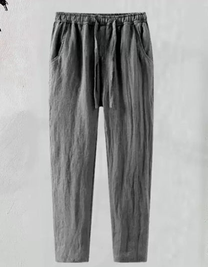Mens Stylish Loose-fit Cotton-linen Casual Pants