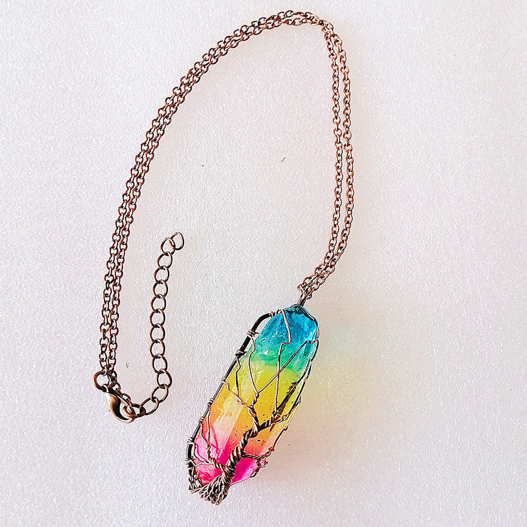 Tree of Life Crystal Necklace – Natural Stone Pendant