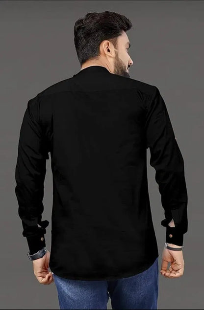 Men's Slim Fit Cotton Short Kurta — Style 2