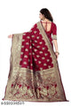 Banarasi Silk Saree With Blouse For Women (Red, 6.3M)