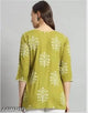 Printed Rayon Green Short Kurti For Girls and Women