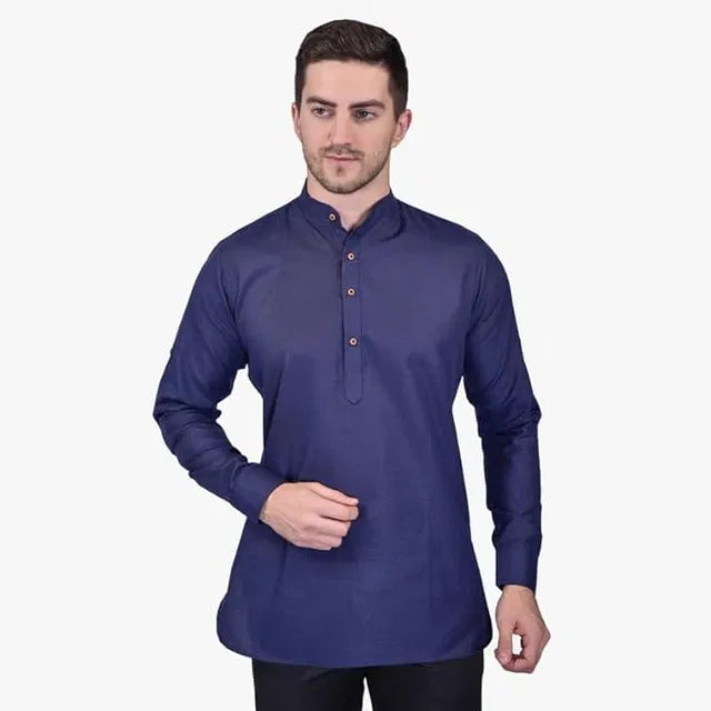 Men's Slim Fit Cotton Short Kurta — Pack of 3 (Combo 2)