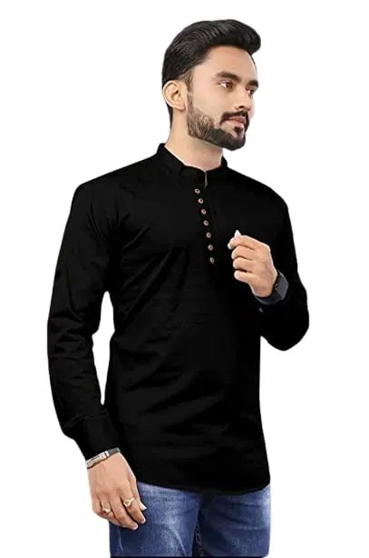 Men's Slim Fit Cotton Short Kurta — Pack of 3 (Combo 3)