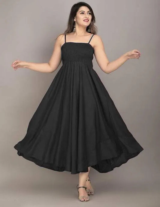 Black full length maxi dress for women