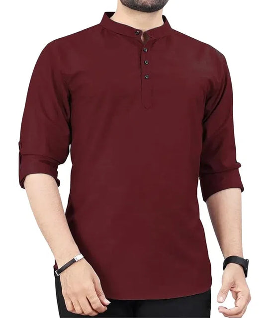 Men's Slim Fit Cotton Short Kurta — Pack of 3 (Combo 1)