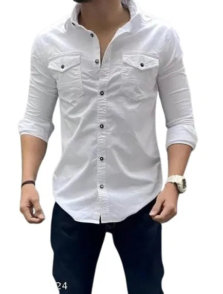 Men's Double Pocket Full Sleeve Shirts — Pack of 3 (Combo 7)