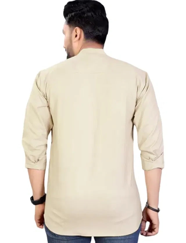 Men's Slim Fit Cotton Short Kurta — Style 1