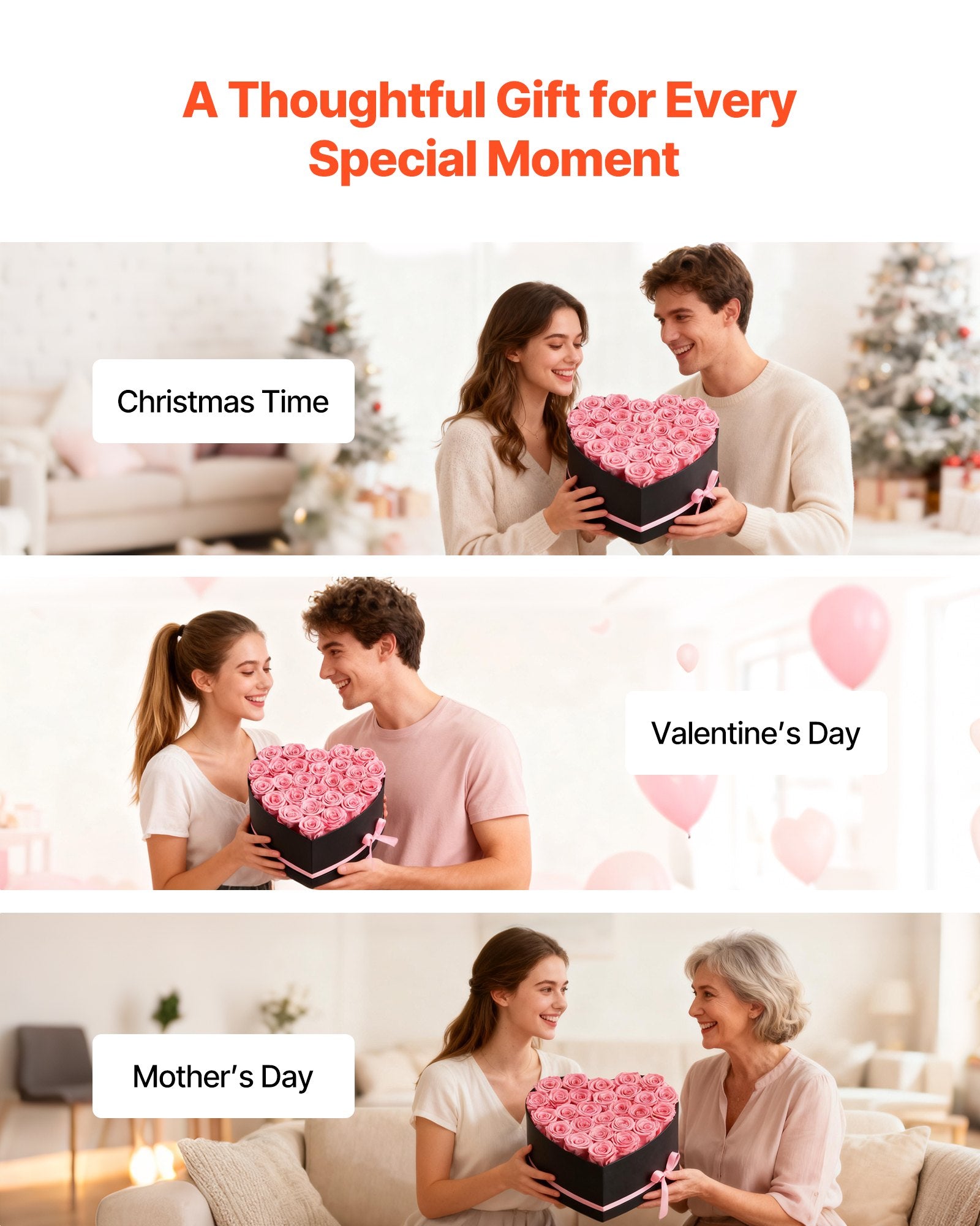 27 Preserved Roses Forever Bouquet – Heart-Shape Gift Box