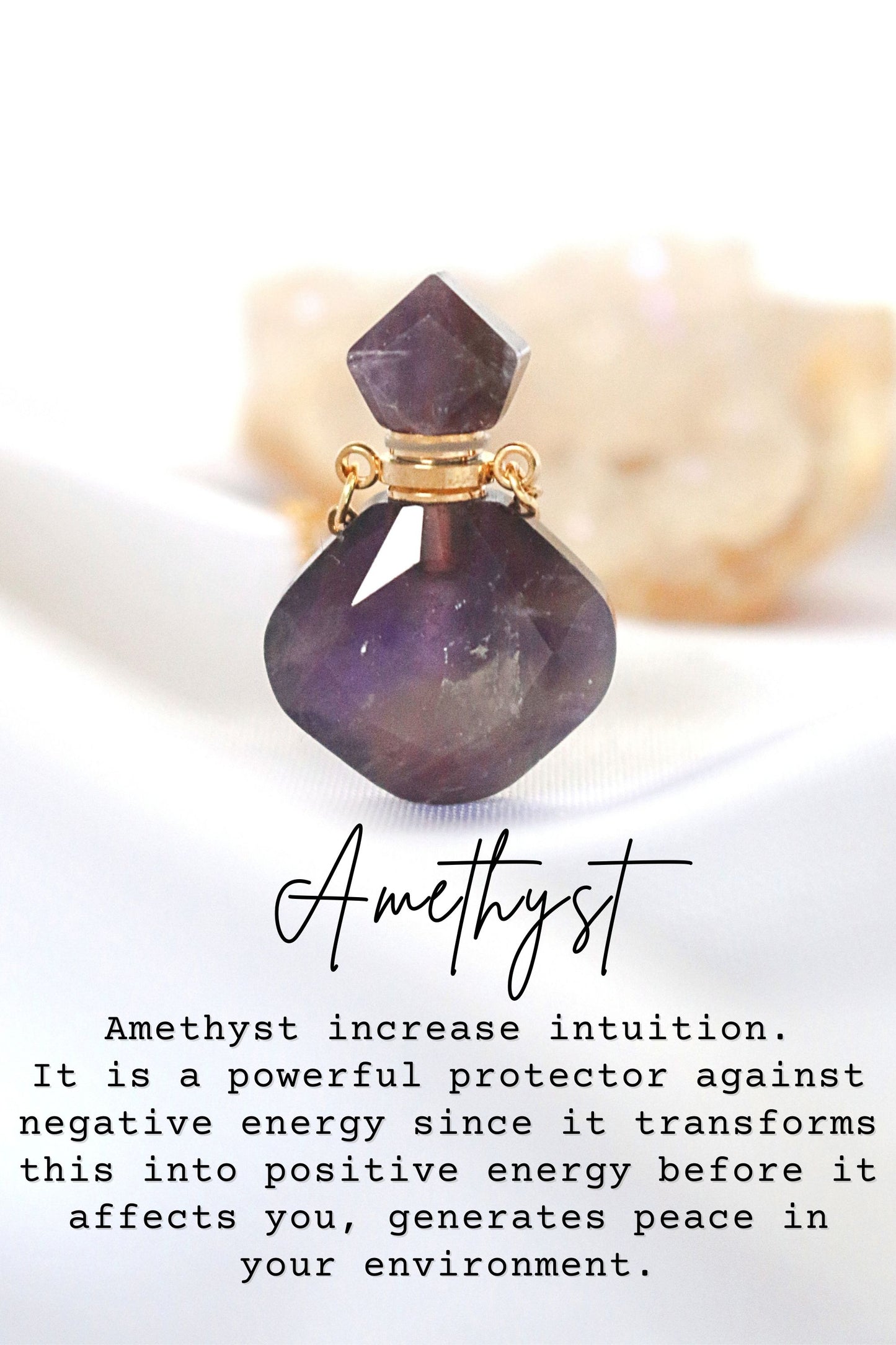 Luxury Mini Crystals Bottles 24 Karats Natural Crystals Necklaces
