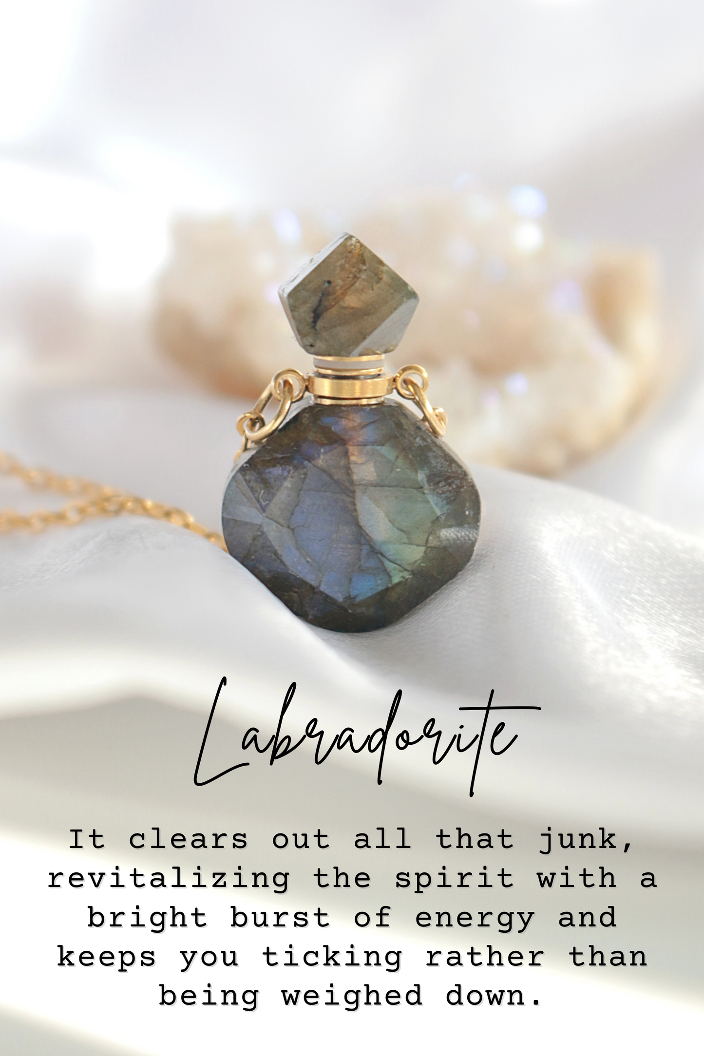 Luxury Mini Crystals Bottles 24 Karats Natural Crystals Necklaces