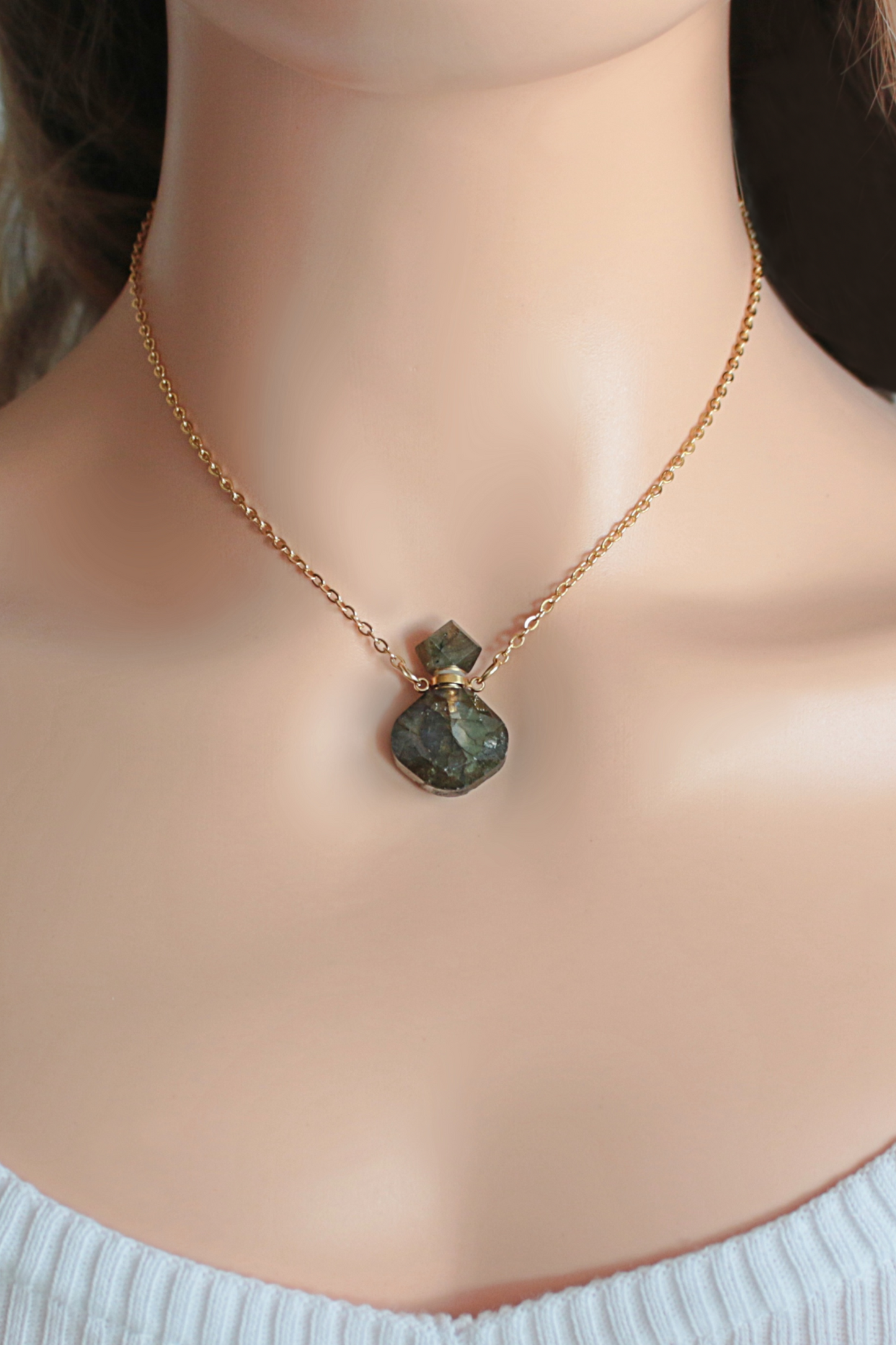Luxury Mini Crystals Bottles 24 Karats Natural Crystals Necklaces