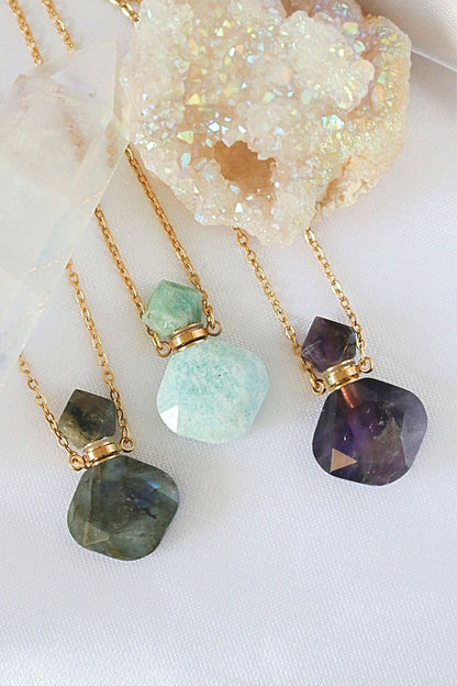 Luxury Mini Crystals Bottles 24 Karats Natural Crystals Necklaces