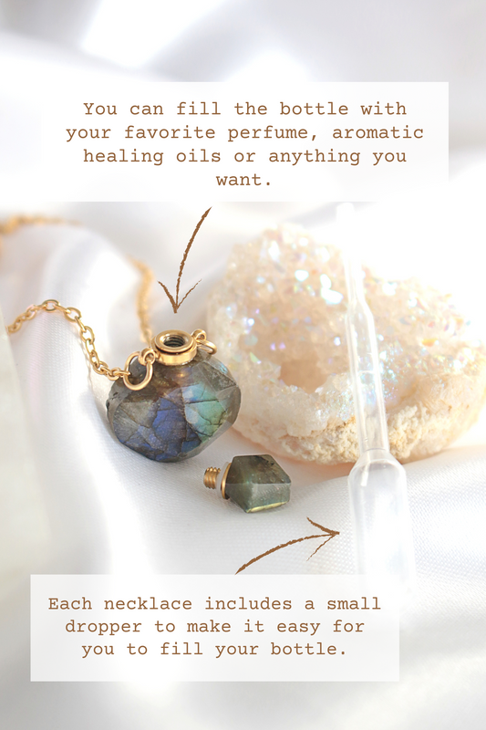 Luxury Mini Crystals Bottles 24 Karats Natural Crystals Necklaces