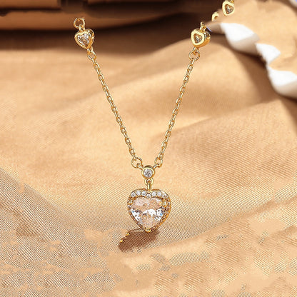 Heart Pendant Clavicle Chain Necklace – Light Luxury Everyday Wear