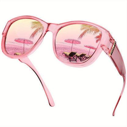 Polarized Large-Frame Wraparound Sunglasses — Women's UV Protection