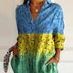 Striped Long-Sleeve Rainbow Cardigan — Contrast Color Knit