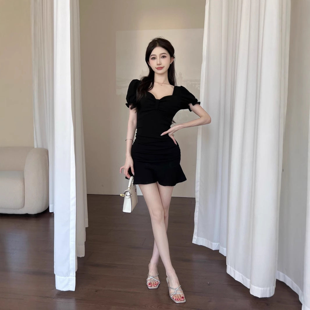 Sexy V-Neck White Casual Dress
