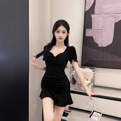 Sexy V-Neck White Casual Dress