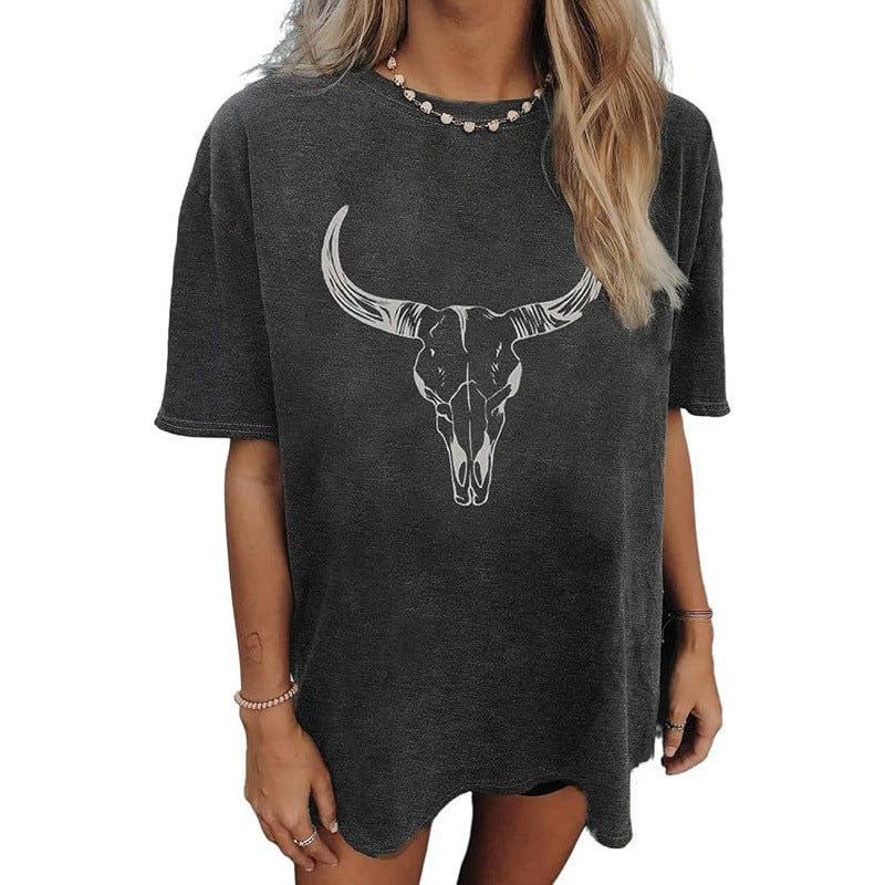 Women's Oversized Graphic Tee — Nashville Floral Print
